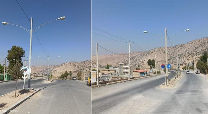 احداث شبکه روشنایی معابر بلوار اصلی شهر منج در شهرستان لردگان